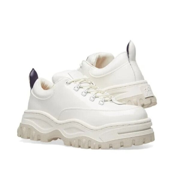 Eytys Shoes - Eytys Angel Patent Sneaker Size 37 7 White Womens Leather Shoes $325